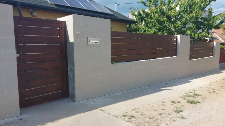 Széles fa hatású alumínium kerítésléc - tölgy